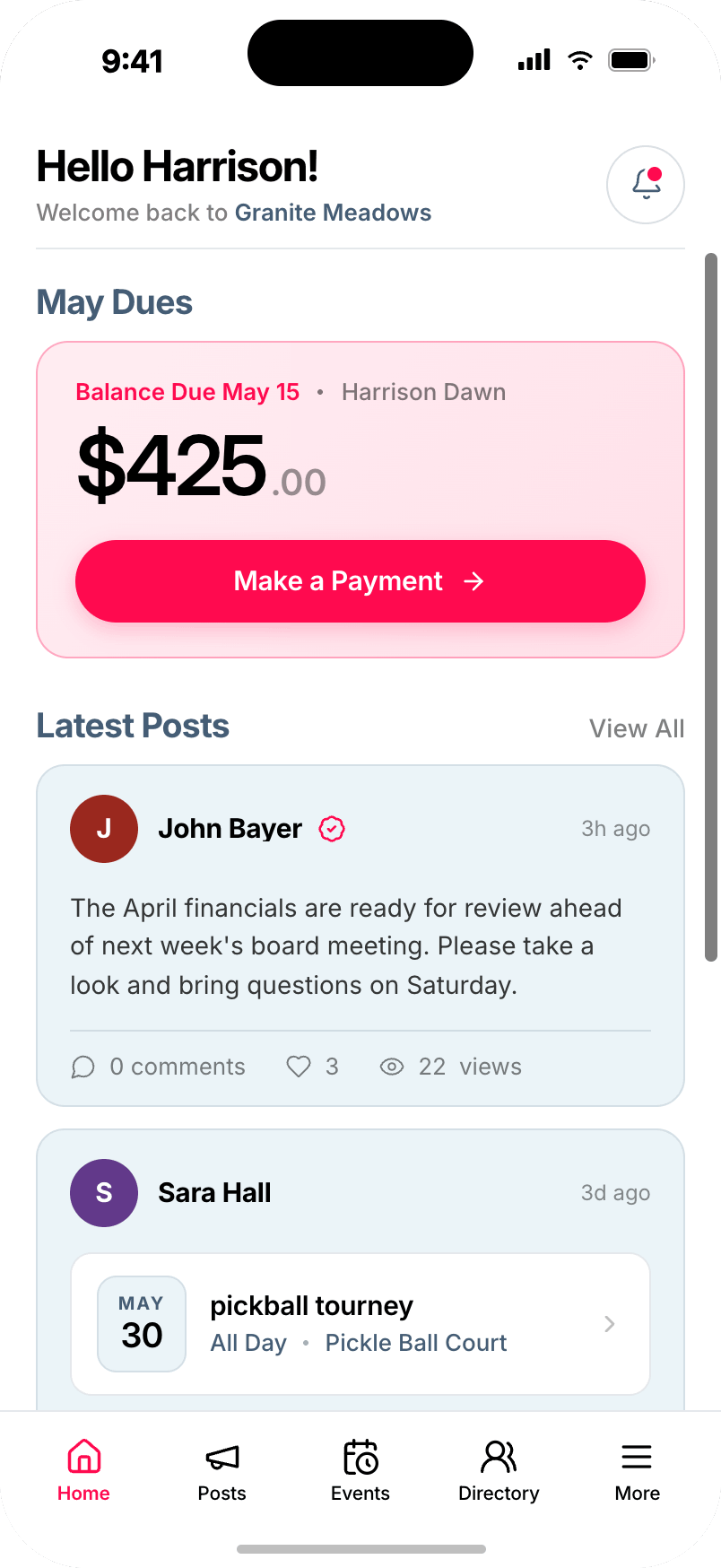 Gladly app — Dashboard